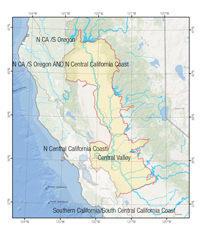 Map of Central Valley Recovery Domain